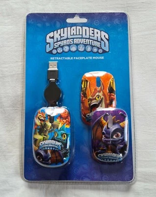 Skylanders Spyro's Adventure Retractable USB Faceplate Computer Mouse NOS 2012  - Image 1 of 4