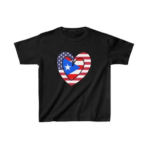 Kids American Puerto Rican Inner Heart PR Rico USA T-Shirt | Unisex Tee Shirt - Picture 1 of 5