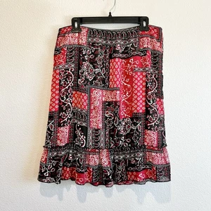 No Boundaries Vintage Y2K Skirt Juniors Large Western Paisley Patchwork Grunge - Picture 1 of 8