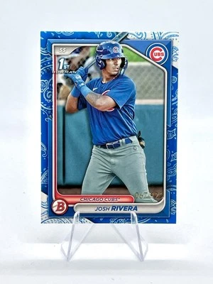 JOSH RIVERA 2024 BOWMAN 1st Bowman Prospect Blue Pattern /125 #BP-115 CUBS - Image 1 of 2