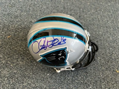 Minicasco autografiado por L@@K Chris Weinke de Carolina Panthers BAS Foto 1 de 3