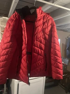 NAUTICA Womens Coat Red Stretch Detachable Hood Jacket Quilted Puffer Sz XXL NWT - Picture 1 of 6