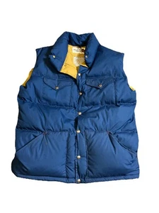 Vintage 70s The North Face Brown Label Blue Puffer Vest Men's XL Down Jacket - Picture 1 of 9