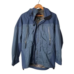 Ll Bean Women The Weather Channel Blue Rain Hooded Coat Jacket Size Medium - Picture 1 of 14