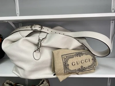 Bolso de viaje Gucci Jackie de cuero blanco/con bolso de mano Foto 1 de 4