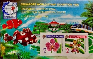 SINGAPORE'95 World Stamp Exh Orchid MS Limited edition 1000 serialised MNH RARE! - Picture 1 of 1