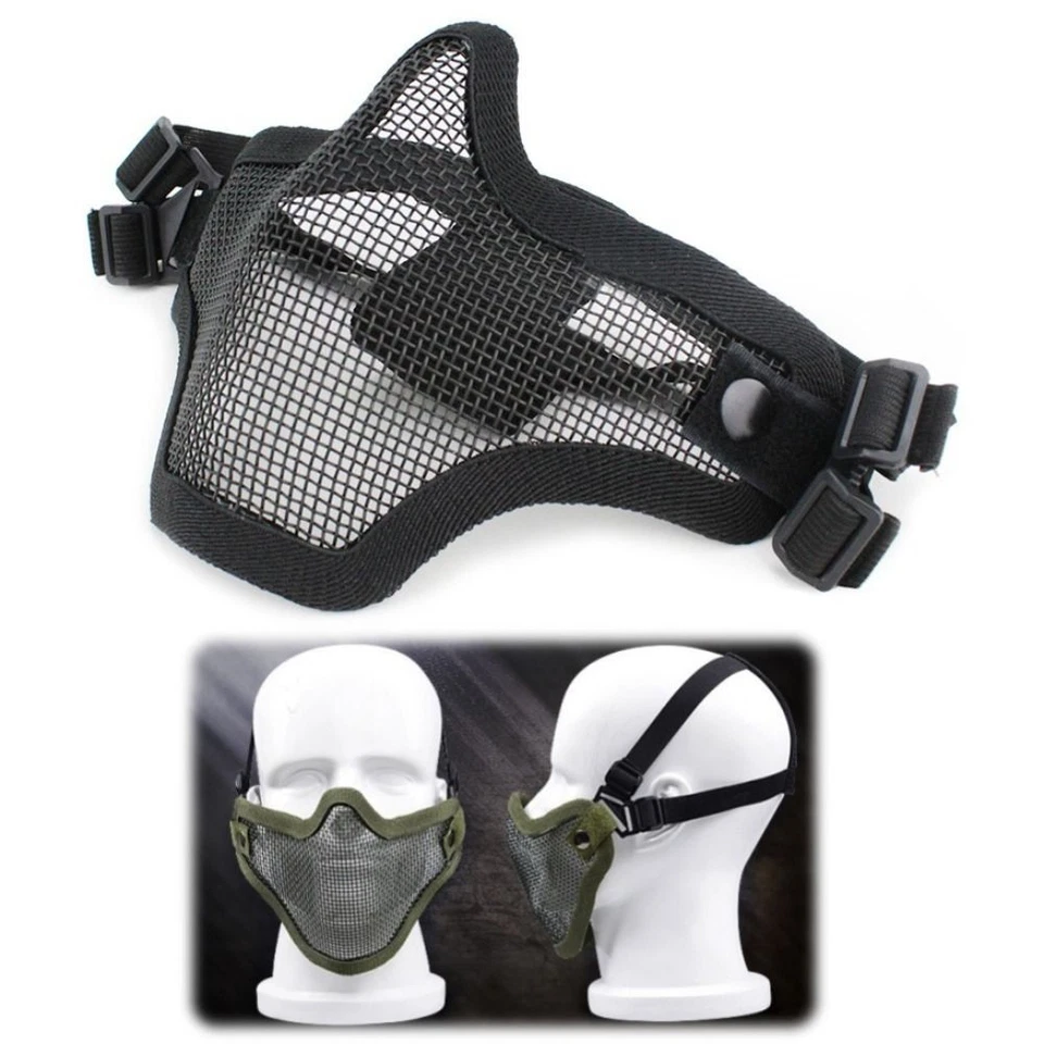 Protective Strike Half Face Wire Mask Steel Mesh Mask  Cosplay Costume - Image 1 of 4