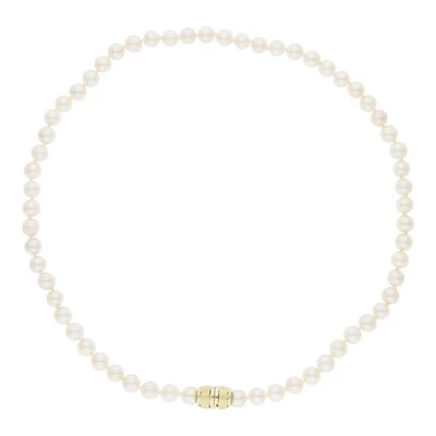 Second Hand Perlenkette Akoya mit Gold Verschluss 585 25324323 getragen - Bild 1 von 3