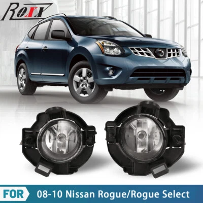 Par de lentes transparentes antiniebla lámpara delantera + cableado + kit de interruptor para Nissan Rogue 2008-13 Foto 1 de 4