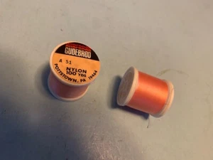 GUDEBROD NYLON ROD WRAPPING THREAD COLOR NO. 51 PEACH 100 YDS. SIZE A ((O)) - Picture 1 of 2