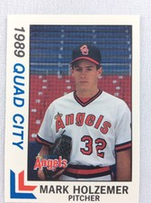 1989 Quad City Angels-Eastern League-BEST Baseball Card-Mark Holzemer