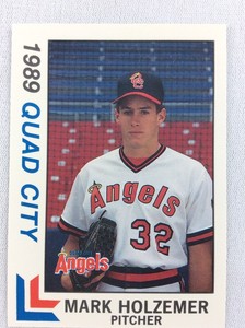1989 Quad City Angels-Eastern League-BEST Baseball Card-Mark Holzemer