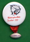 1951 Style  Washnigton State Cougars 1-3/4" Rp  Pin W/  Football Charm