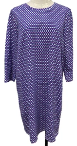 Boden Geometric Print Shift Dress Cotton Blue Pink New Women's 14 - Picture 1 of 6
