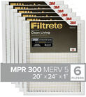 Air Filter Filtrete 20X24x1 Ac Furnace Mpr 300, Clean Living Basic Dust,5 Pack