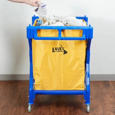 Lodging Commercial Laundry Cart,10 Bushel Folding Plastic Frame and Vinyl Bag - Image 1 of 4