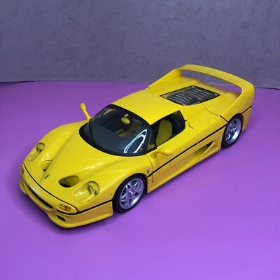  Hot Wheels FERRARI F50 YELLOW Black 1/18 1998 Mattel  - Image 1 of 4