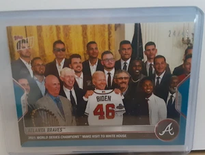 Topps Now #961 ATLANTA BRAVES White House world series Joe Biden BLUE 24/49 - Picture 1 of 1