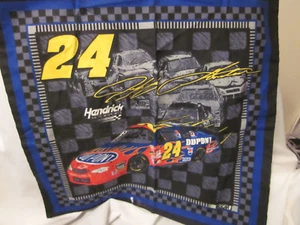 VINTAGE JEFF GORDON PILLOW FABRIC SQUARES - SEWN TOGETHER - JUST NEED STUFFING - Picture 1 of 2