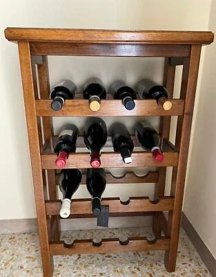 Cantinette vino in legno, marrone, da 16 bottiglie, l 85 cm, lar 54 , prof 27 cm - Immagine 1 di 4