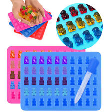 Silicone Bear 50 Grids Chocolate Gummy Candy Jelly Mould Cookies Mold + Dropper