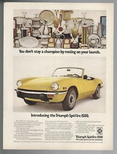 Anuncio Triumph Spitfire 1973, con trofeos, British Leyland Triumph - Imagen 1 de 3