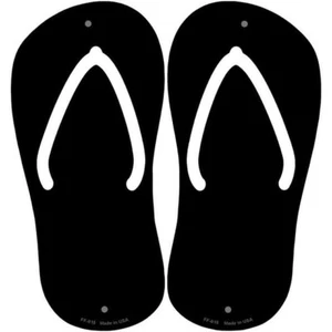 Black Solid 8"x4" Metal Aluminum Flip Flop Shoe (Set of 2) Print Sign Wall Art - Picture 1 of 1