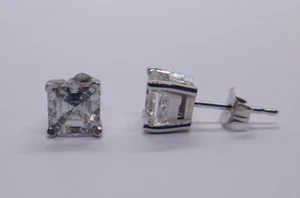 2 kt IGI-zertifizierter Asscher-Schliff E VS1 im Labor gezüchteter Diamant Ohrstecker 14 kt Gold - Bild 1 von 15