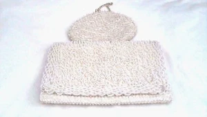 Hochzeit Clutch Saatperlen Pailletten Tasche Kleingeld Handtasche Duo inkl rechteckig - Bild 1 von 8
