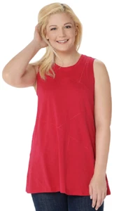 LOGO by Lori Goldstein XX-Small Cotton Modal Tank with Seam Detail Pink XXS 2XS - Picture 1 of 5