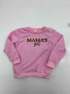 Girls Pink "Mama's Girl" Graphic Pullover Sweater Size 6-7 - Picture 1 of 5