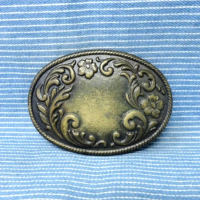 Classic Western Belt Buckle Scroll & Flourish Cowboy Cowgirl Vintage 80s .CVB747 - Image 1 of 4