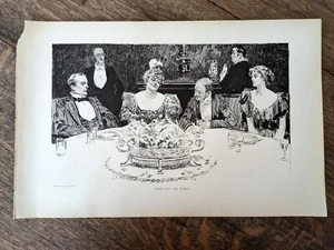 1900 "Wenn du gelangweilt bist" Charles Gibson Mädchen 2-seitiger Druck 17" x 11" - Bild 1 von 8