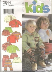 Style Kids Sewing Pattern # 2844 Jacket, Skirt, Top & Pants Size A (1/2-4) Uncut - Picture 1 of 2