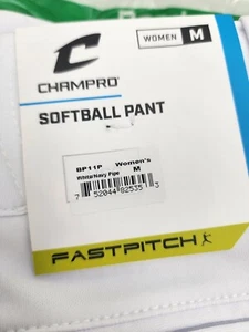 Champro Damen Softballhose - Fastpitch weiß mit marineblauer Pfeife BP11P Größe Med - Bild 1 von 10
