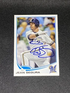 Carta Topps Jean Segura Milwaukee Brewers firmata auto 2013 #387 ~ COA - Foto 1 di 3