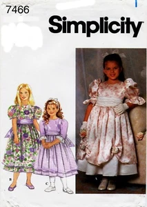 Simplicity 7466 Mädchen Kleider Schnittmuster ungeschnitten - Bild 1 von 2