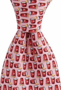 Vineyard Vines Mens Neck Tie Flip Cup Green Pink Red College Beer Games New Silk - Picture 1 of 14