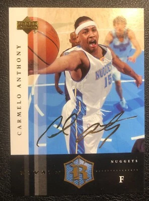 Carmelo Anthony Upper Deck Rookie Rivals 2004 Gold Signature #17 RC Insert Card - Image 1 of 2