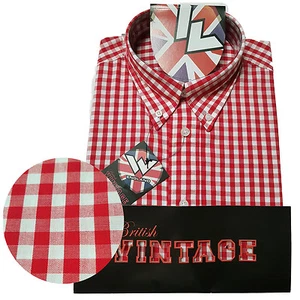 Warrior UK England Button Down Shirt FITZ Shirt Slim-Fit Skinhead Mod SMALL only - Picture 1 of 11