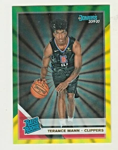 2019-20 Panini Donruss GREEN YELLOW LASER RATED ROOKIE TERANCE MANN RC Clippers - Picture 1 of 2
