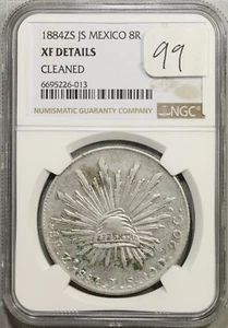 1884 Zs Mexico Silver 8 Reales NGC XF Details Extra Fine - Picture 1 of 2