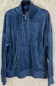 CHAMPION Women’s Sweatshirt Size 2X Cozy Blue 1/4 Zip Pullover High Neck - Picture 1 of 9