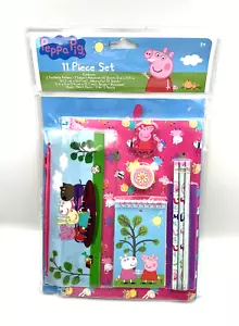 Peppa Pig Set Cancelleria 11 Pezzi Forniture Scuola Cartelle Quaderno Matite Nuovo - Foto 1 di 7