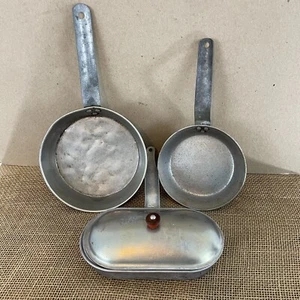 Wearever Aluminum  2 Egg Poacher Frying 3 Camping Cookware Pans - Picture 1 of 8