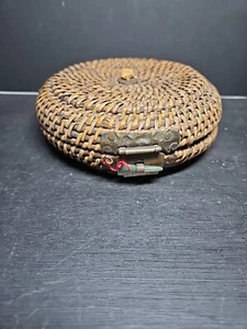 Japanese Sewing Basket Hinged with Jade Peg for Lock - Picture 1 of 6