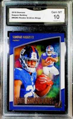 2018 Donruss Rookie Gridiron Kings RGK-6 Saquon Barkley Giants GMA 10 GEM MINT - Image 1 of 2