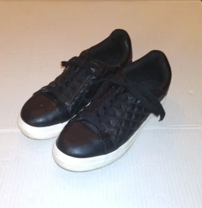 Zapatillas deportivas de cuero sintético con cordones para mujer negras talla 10M sin usar - Imagen 1 de 6