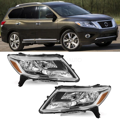Headlights For 2013 2014 2015 2016 Nissan Pathfinder Headlamps Halogen Pair Foto 1 de 3