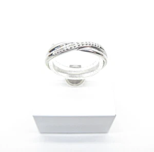 9ct Gold Ring Diamond Eternity White Gold Hallmarked Size P 1/2 gift box - Picture 1 of 6
